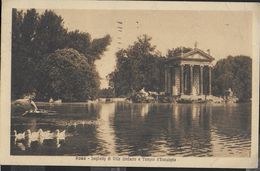 LAZIO - ROMA - TEMPIO D'ESCULAPIO E LAGHETTO - FORMATO PICCOLO - VIAGGIATA 1926 - Parks & Gardens