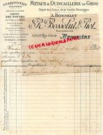 16- ANGOULEME - FACTURE R. BOSSELUT & PIOT- FERRONNERIE CLOUTERIE-FONTES-DEPOT ZINS DE LA VIEILLE MONTAGNE-1898 - Straßenhandel Und Kleingewerbe