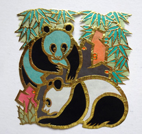 6 PANDAS DECOUPIS PAPIER DE SOIE  CHINE  8 / 8 Cm   DANS UNE POCHETTE   15 / 11 Cm - Animales