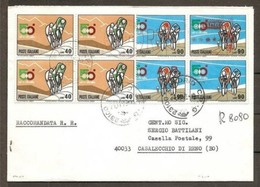 1979 Italia Italy STORIA POSTALE Busta R.8080 Affr. Tot L.520 Quartine L.40 E L.90 Ciclismo Viagg. COMO CASALECCHIO - 1981-90: Storia Postale