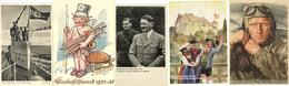 Propaganda WK II Partie Mit Circa 90 Ansichtskarten Dabei Viel Ganzsachen I-II - Guerra 1939-45