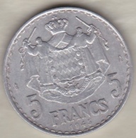 Monaco 5 Francs 1945, Louis II, En Aluminium - 1922-1949 Louis II