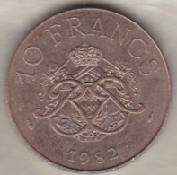 Monaco , 10 Francs 1982 Rainier III , Cupro-aluminium-nickel, Gad# 157 - 1960-2001 Francos Nuevos