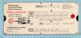 Regle Calcul - Pulp & Paper Proces, Coating Thickness Calculator, Waldron 1961, Rule - Other & Unclassified