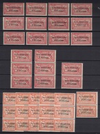 Syrie Syria 1923, Overprint / Surch Grand Liban 2 P / 40 C And 10 P / 2 Fr, Lot Of 20 X Semeuse, (2 Scans) - Ongebruikt