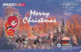 TARJETA TELEFONICA DE CHINA USADA.  MERRY CHRISTMAS, CN-HB2000-10-(02-02) (0020) - Noel