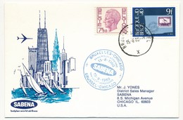 BELGIQUE - 2 Enveloppes SABENA - 1ere Liaison Aérienne - BRUXELLES - CHICAGO - 15.8.1980 Et Retour - Sonstige & Ohne Zuordnung
