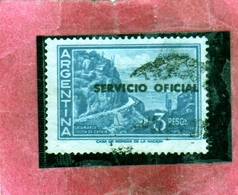 ARGENTINA 1960 SERVICIO OFICIAL OFFICIAL SERVICE CATAMARCA CUESTA DE ZAPATA SLOPE PESOS 3p USATO USED OBLITERE' - Oficiales