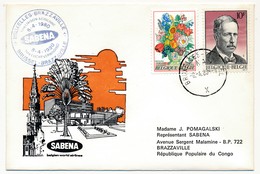 BELGIQUE - 2 Enveloppes SABENA - 1ere Liaison Aérienne - BRUXELLES - BRAZZAVILLE - 8.4.1980 Et Retour - Luchtpost