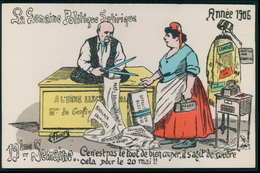 Art Fleury 19eme Georges Clemenceau Elections Satirique Caricature Politique France Carte Postale Cpa Année 1906 - Satirical