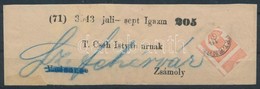 1871 Kőnyomású Hírlapbélyeg Címszalagon Zsámolyra - 'VELENCE' Bélyegzéssel, Székesfehérvárra Továbbküldve, Ritka! - Altri & Non Classificati