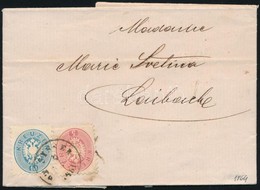 1864 5kr + 10kr Levélen 'SISSEK Bahnhof' - Altri & Non Classificati