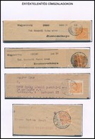 1900-1913 4 Db Hírlapbélyeg Címszalagokon ,,BESZTERCZEBÁNYA' ,,DIÓSGYŐRI VASGYÁR' Bélyegzésekkel - Andere & Zonder Classificatie