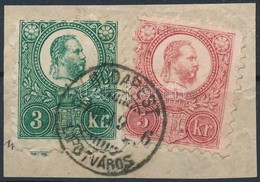 1871 Réznyomat 3kr + 5kr Helyi Ajánlott Levél Kivágáson 'BUDAPEST LIPÓTVÁROS' - Altri & Non Classificati