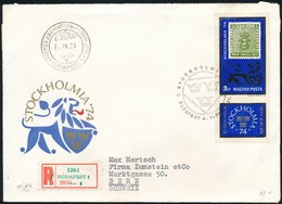 1974 Stockholmia Vágott Bélyeg Ajánlott FDC Svájcba - Andere & Zonder Classificatie