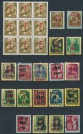 ** 1945-1946 Kisegítő Betűs Ritka, Fordított Felülnyomatok (18 Db + Kilencestömb) (~420.000) - Used Stamps