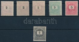 (*) * 1889-1899 3 X 2kr + 3kr, 5kr 12 : 11 3/4 Fogazással I. II. III. Vízjellel + Elektrotip 1kr 12 : 11 1/2 Fogazással, - Usati