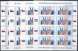 ** 2011 20 éves A Visegrádi Együttműködés Magyar, Szlovák, Lengyel és Cseh Kisív Parallel Kiadásai - Andere & Zonder Classificatie