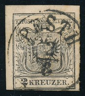 O 1850 2kr Fekete MP III B Finom Nyomat, Lemezhibás Bélyeg 'PESTH' Certificate: Steiner - Altri & Non Classificati