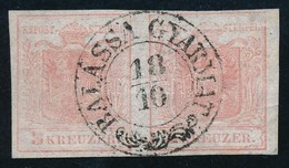 O 1850 3kr HP I A Halványrózsaszín Pár, Selyempapír, Látványosan Kiemelt Középrész, Kis Papírránc. Certificate: Steiner - Other & Unclassified