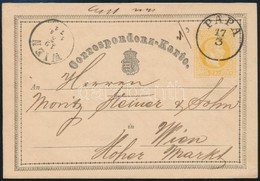 1871 Díjjegyes Levelezőlap 'PÁPA' - 'WIEN' - Sonstige & Ohne Zuordnung