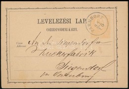 1872 Díjjegyes Levelezőlap 'PARNDORF' - Altri & Non Classificati