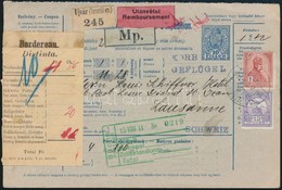 1911 Teljes Szállítólevél A Torontál-Újvári Baromfitenyészettől Svájcba Vámbélyegzővel - Other & Unclassified