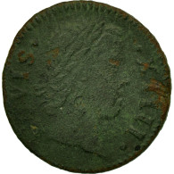 Monnaie, France, Louis XIV, Denier Tournois, Paris, B+, Cuivre, Gadoury:70 - 1643-1715 Lodewijk XIV De Zonnekoning