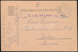 1917 Tábori Posta Levelezőlap 'K.u.k. STAFFEL No.716' + 'HP 388/III A' - Autres & Non Classés
