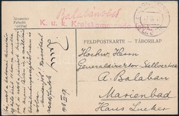 1918 Tábori Posta Levelezőlap / Field Postcard 'K.u.k. Kreiskommando' + 'EP IPEK(PEJA)' - Other & Unclassified