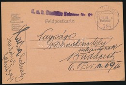 1918 Tábori Posta Levelezőlap 'K.u.k. Sanitäts Kolonne Nr. 63.' + 'FP 394 A' - Autres & Non Classés