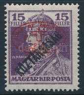 ** Debrecen I. 1919 Károly/Köztársaság 15f Piros Felülnyomással, Garancia Nélkül (**55.000) - Sonstige & Ohne Zuordnung