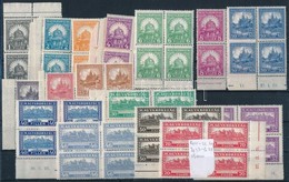 ** 1926 Pengő-fillér (I) A Sor ívszéli Négyestömbökben / Mi 411-426 Margin Block Of 4 (100.000) (apró Ráncok / Small Cre - Autres & Non Classés