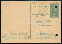 1945 (4. Díjszabás) Távolsági Levelezőlap 40P Készpénz Bérmentesítéssel - Sonstige & Ohne Zuordnung