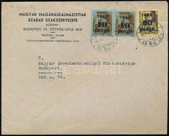 1945 (5. Díjszabás) Helyi Levél Kisegítő 2 X 10P/80f + 60P/18f Bérmentesítéssel - Andere & Zonder Classificatie