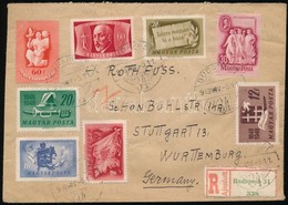 1948 Ajánlott Levél érdekes Bérmentesítéssel Németországba / Registered Cover With Interesting Franking To Germany - Andere & Zonder Classificatie