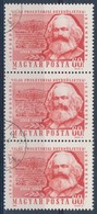 ** 1964 Marx 'ESFMENYEK' Felirattal Hármas Csíkban  / Mi 2068 Stripe Of 3, One Stamp With Plate Variety - Andere & Zonder Classificatie