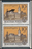 ** 1974 Tájak-városok 10.- Ft Függőleges Párban, Sötétnarancs Szín A Felső Bélyegen Poloska (8000) - Altri & Non Classificati