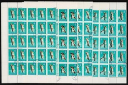O 1983 Téli Olimpia (VII.) - Szarajevó Sor 5 értéke Hajtott 50-es ívekben / Mi 3652-3656 Folded Complete Sheets - Andere & Zonder Classificatie
