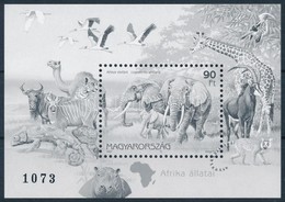 ** 1997 Földrészek állatai I. Afrika Feketenyomat Blokk, Fekete Sorszámmal - Sonstige & Ohne Zuordnung