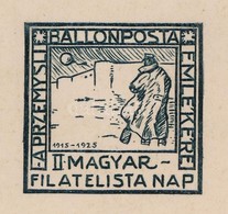 ** 1925 A Przemysl Ballonposta Emlékére Emlékív Karton Próbanyomata, Ritka! - Autres & Non Classés