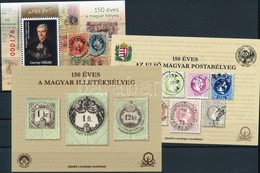 ** 2017 150 éves A Magyar Bélyeg 3 Db Klf Emlékív Stecklapon - Other & Unclassified