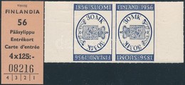 ** 1956 100 éves A Finn Bélyegkiadás Pár + FDC + Belépőjegy - Autres & Non Classés