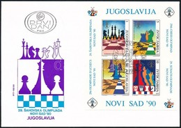 1990 Sakk-olimpia Blokk FDC-n Mi 38 - Altri & Non Classificati