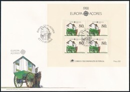 1988 Közlekedési Eszközök FDC-n Blokk Mi 9 - Altri & Non Classificati