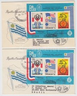 1975 100 éves Az UPU; Olimpia, USA Bicentenárium Blokk Mi 28 Fogazott és Vágott 2 Db FDC-n - Altri & Non Classificati