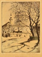 Bajor Ágost (1892-1958): Tél, Rézkarc, Papír, Jelzett, 16×11,5 Cm - Altri & Non Classificati