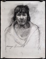Barcsay Jelzéssel: Női Portré. Szén, Papír, Felcsavarva, 70×50 Cm - Andere & Zonder Classificatie