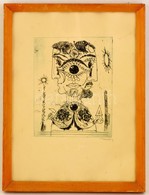 Hincz Gyula (1904-1986): A Szem. Rézkarc, Papír, Jelzett, üvegezett Keretben, 25×18,5 Cm - Andere & Zonder Classificatie