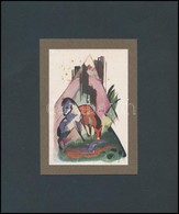 1921 Franz Marc (1880-1916): 4 Db Színes Klisé, Papír, A Kis Példányszámú Német Expresszionista Genius Mellékletéből, Je - Andere & Zonder Classificatie